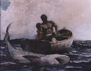 Winslow Homer shark fishing oil painting on canvas